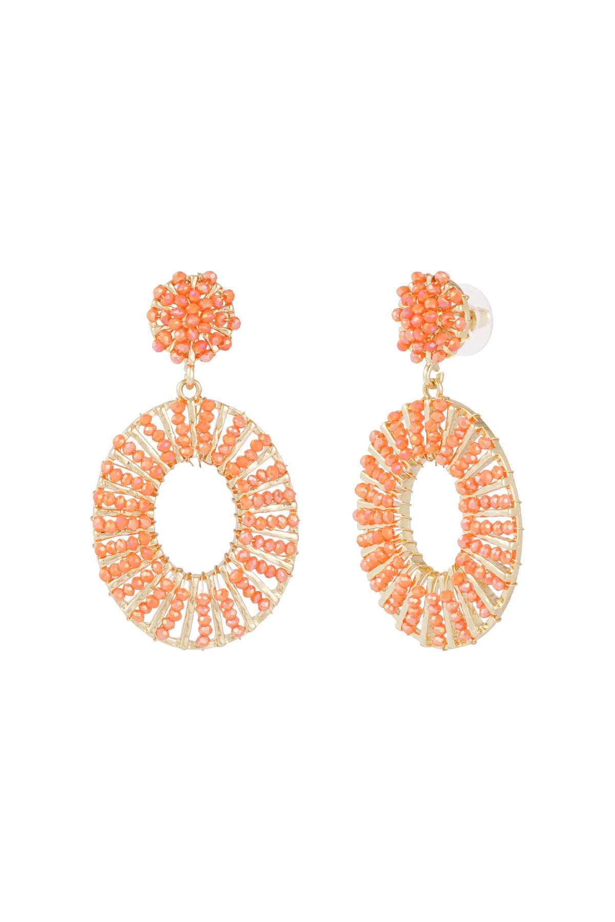 Orange - oorbellen goud