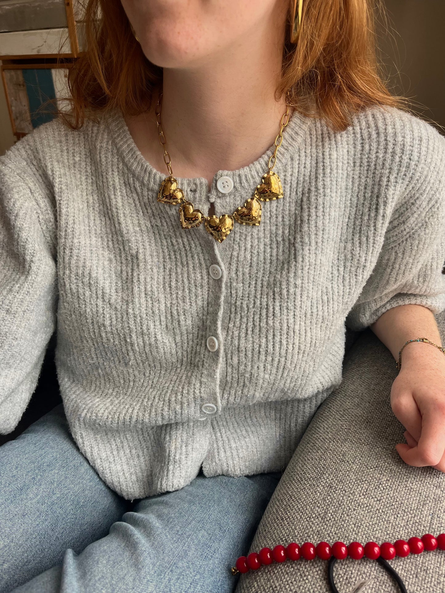 Bold hearts - ketting goud