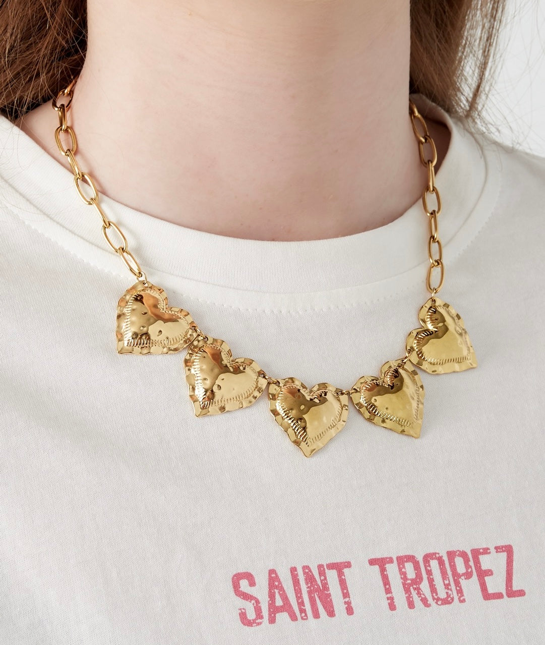 Bold hearts - ketting goud