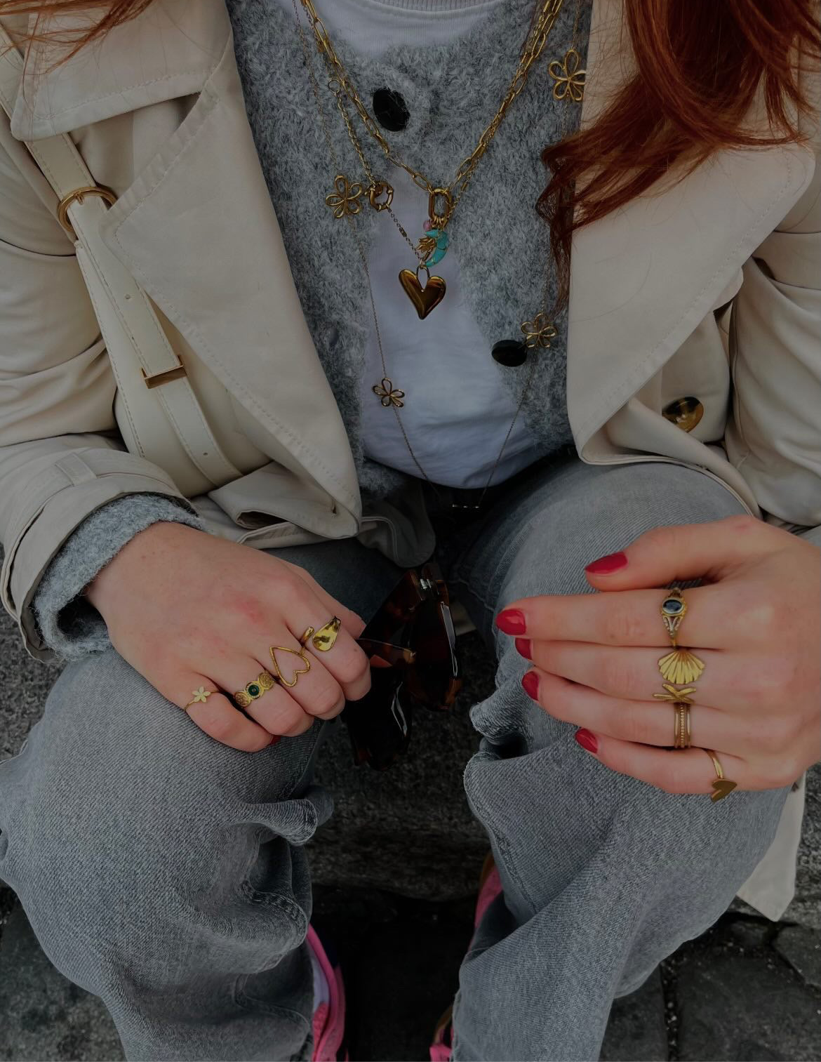 Only flowers - ketting goud