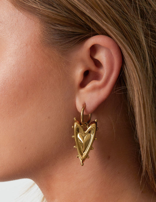 Hart - oorbellen goud