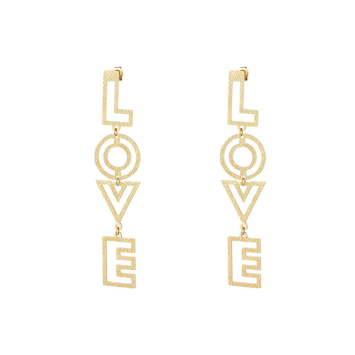 LOVE - oorbellen goud
