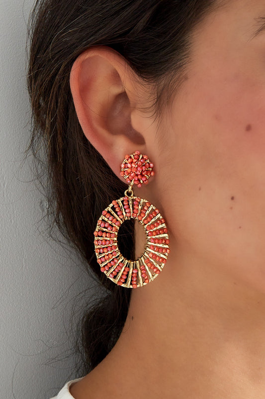 Orange - oorbellen goud