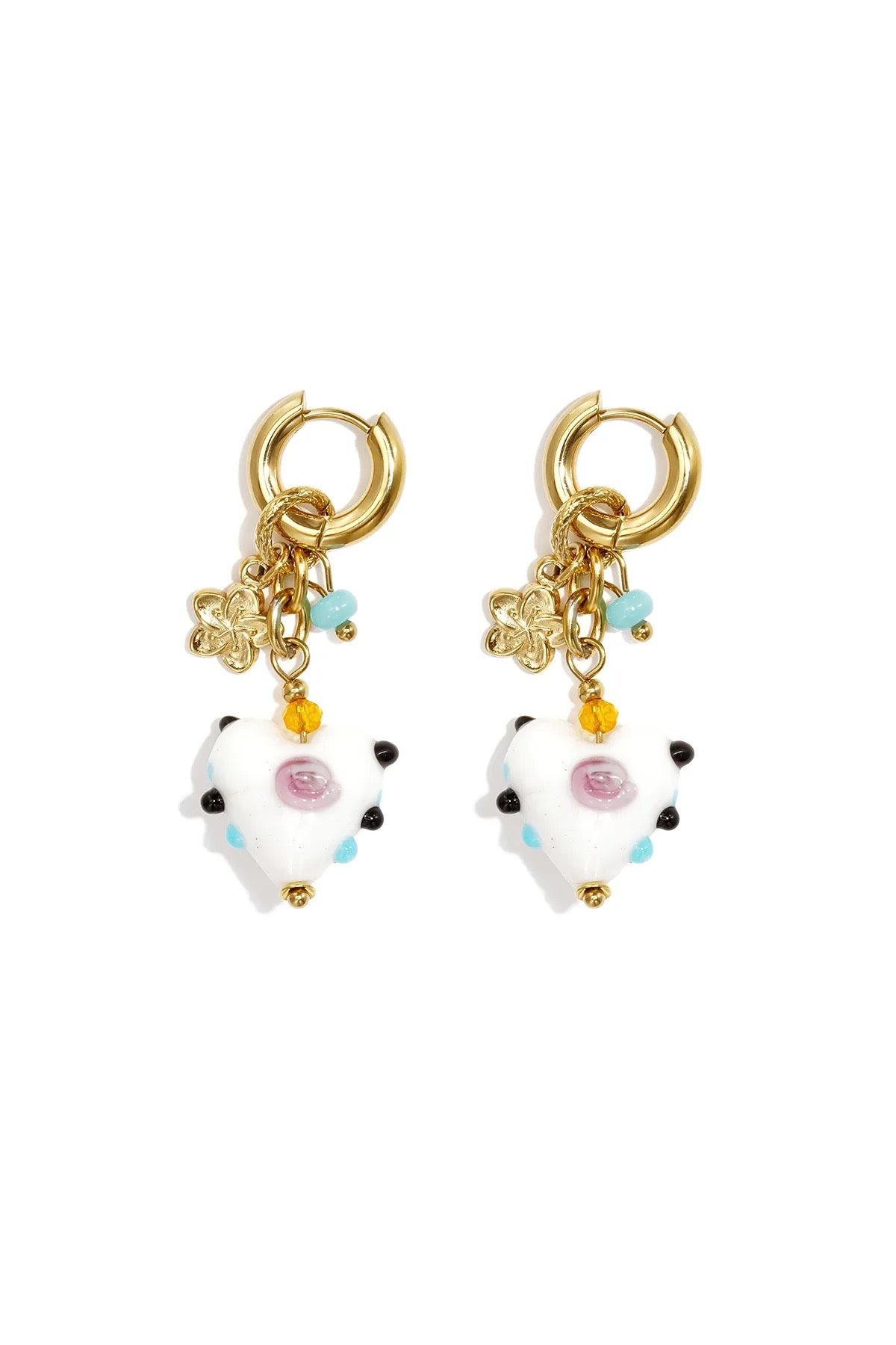 Funky love - oorbellen goud