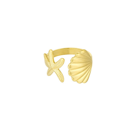 Star fish - ring goud