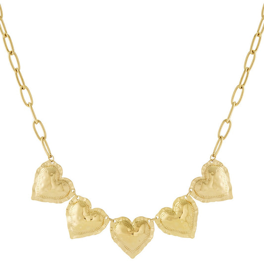 Bold hearts - ketting goud