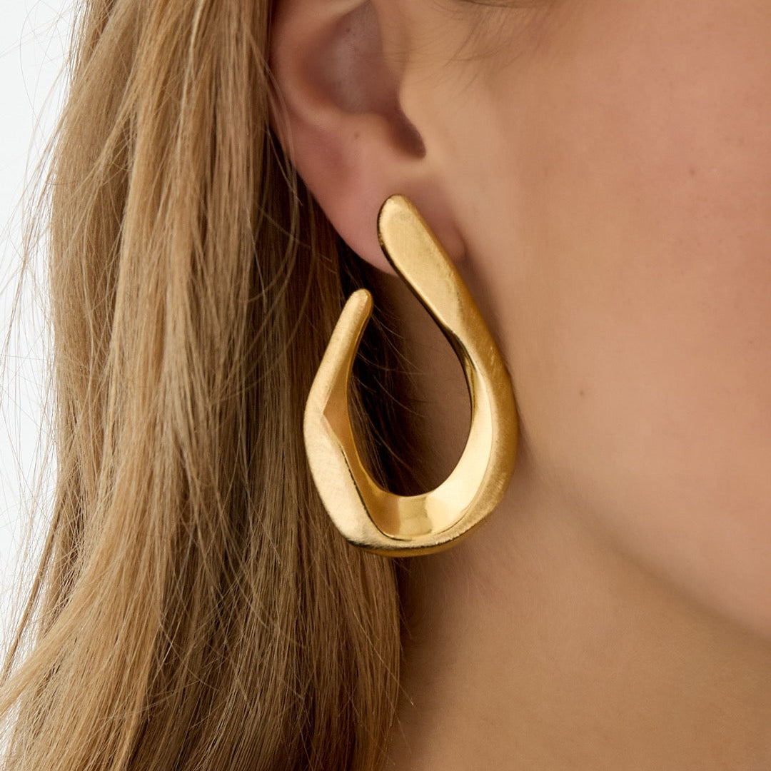 Oval - oorbellen goud