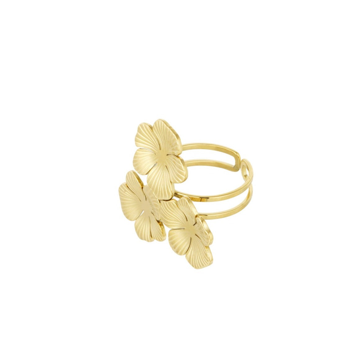 Triple flower - ring goud