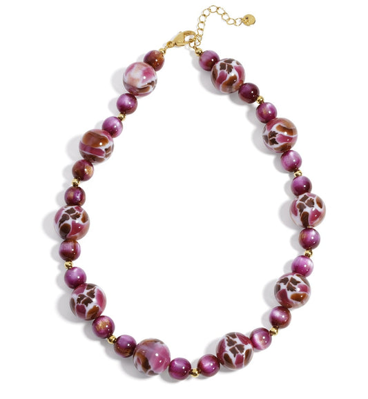 Purple beads - ketting goud
