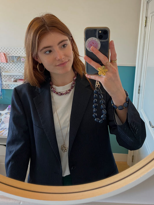 Purple beads - ketting goud