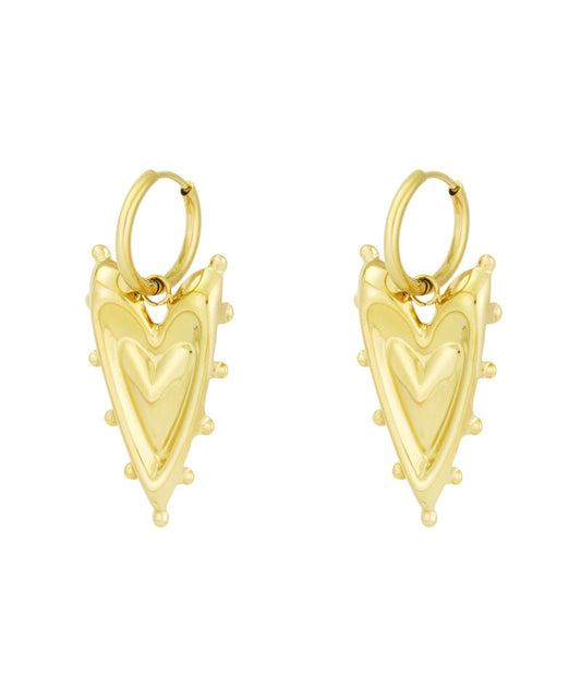Hart - oorbellen goud