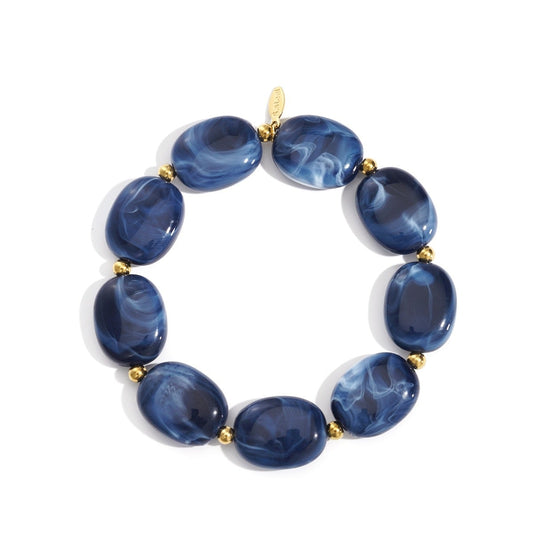 Blue stones - armbandje goud