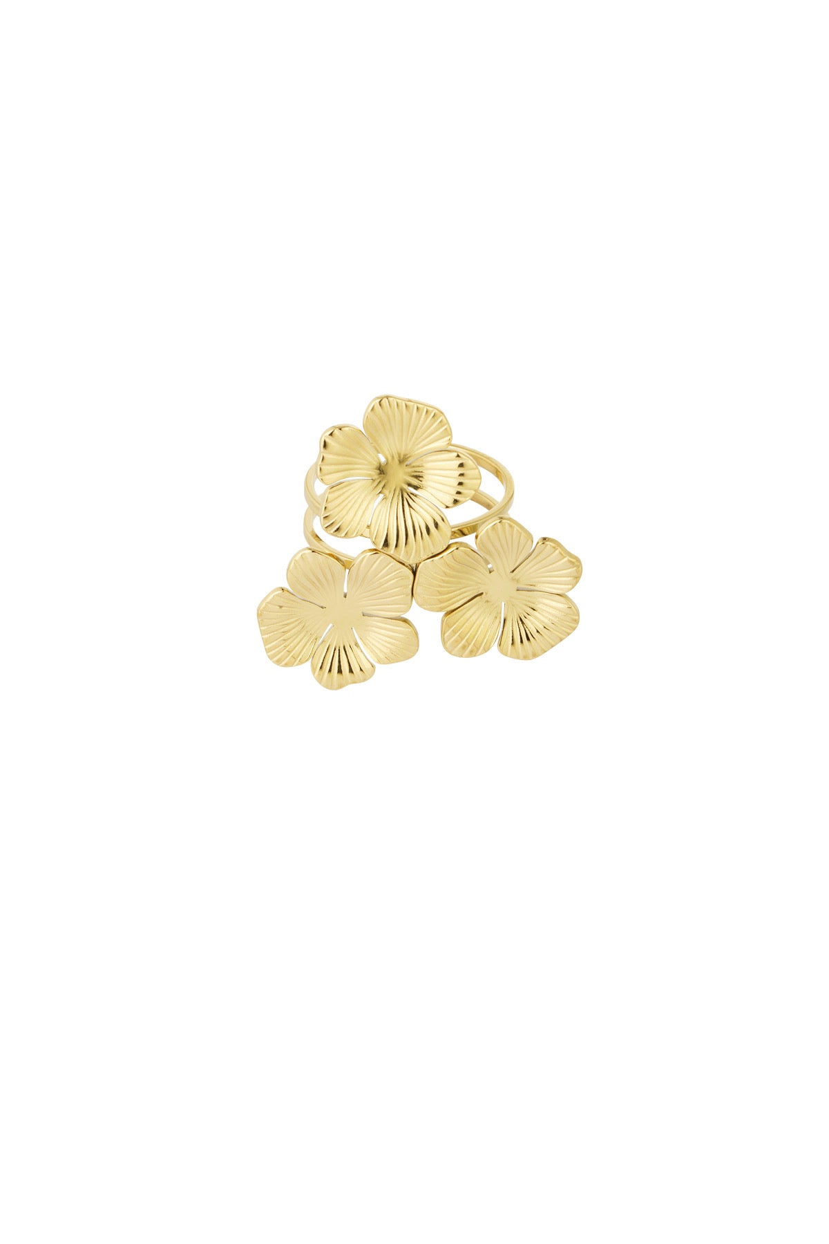 Triple flower - ring goud