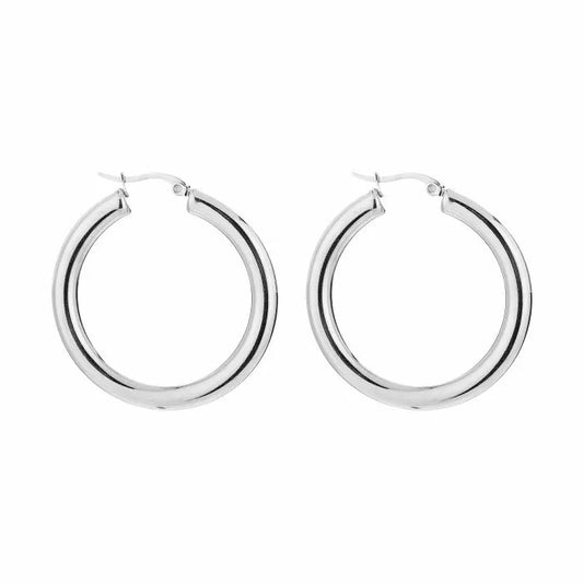 Circles - hoops zilver