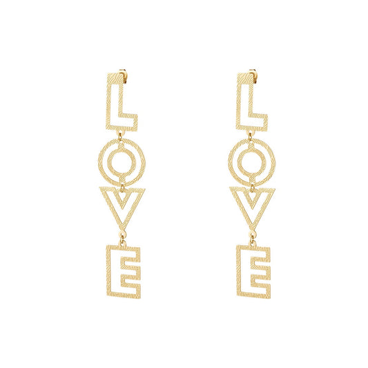 LOVE - oorbellen goud