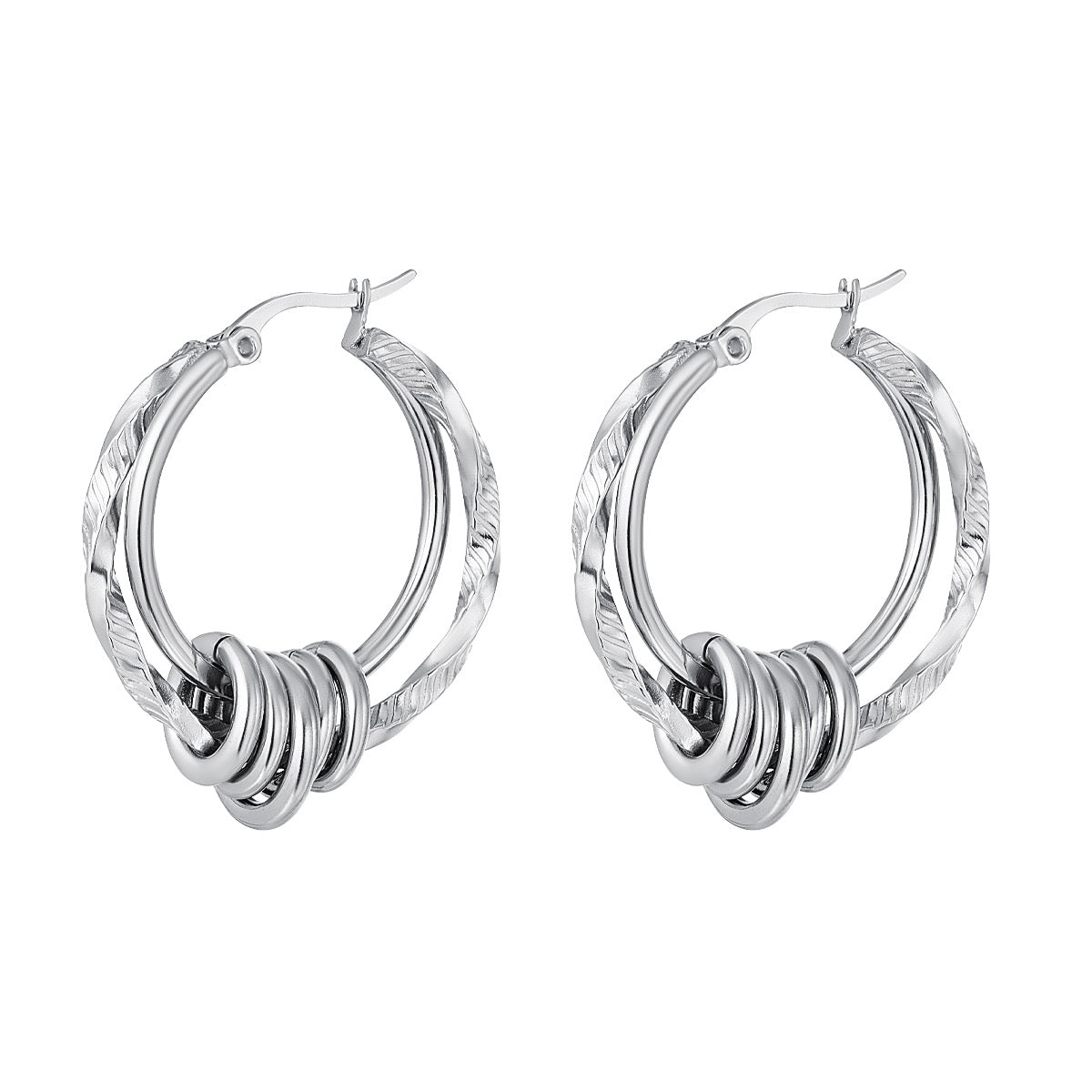 Swirls - oorbellen zilver