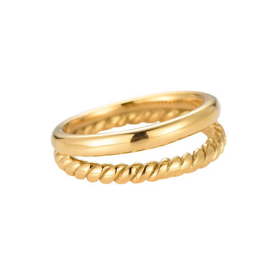 Double twist - ring goud