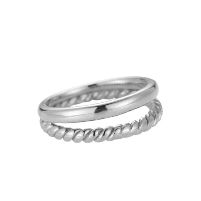 Double twist - ring zilver